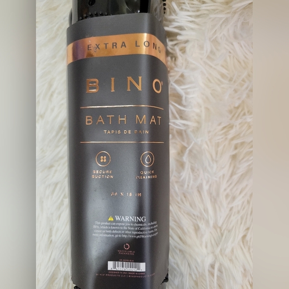 Bino Black Extra Long plastic Bathtub Mat 36 X 18 in - Picture 3 of 3